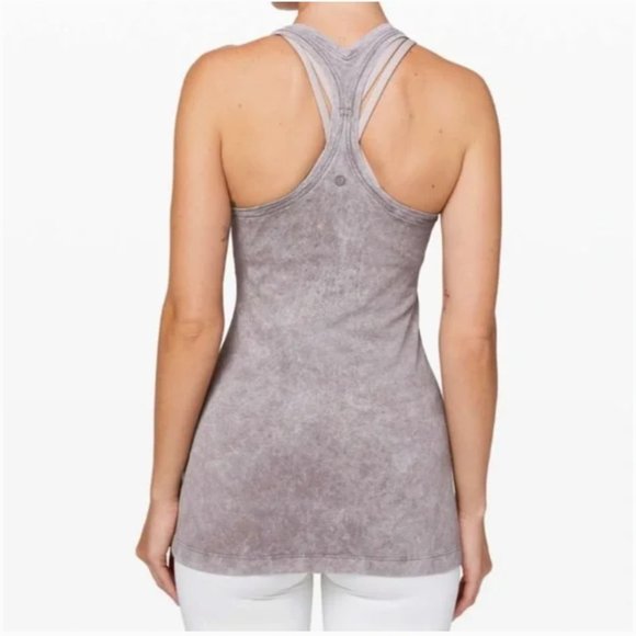 Lululemon Cool Racerback II Dye Washed Half Moon Tank Top Acid Wash Size 10 - Picture 2 of 7